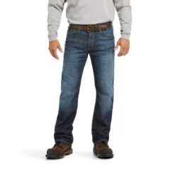 Ariat Work FR: Men's FR M4 10023466 Low Rise Stretch DuraLight Boot Cut Jeans -Tessvero Sales Store 10023466 front 1