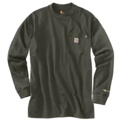 Carhartt Force Shirts: Men's 100235 OLV Olive Flame Resistant Force Work Shirt