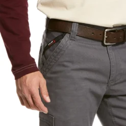 Ariat Work FR: Men's FR 10027709 Iron Gray M5 Stretch DuraLight Canvas Straight Leg Pant -Tessvero Sales Store 10027709 detail02 1