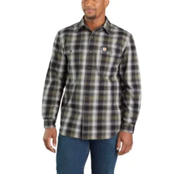 Carhartt Workwear: Men's 103822 001 Hubbard Flannel LS Shirt -Tessvero Sales Store 103822001