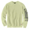 Carhartt Sweatshirts: Men's 104904 G68 Pastel Lime Crewneck Midweight Loose Fit Sleeve Graphic Sweatshirt