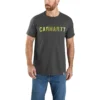 Carhartt Force Shirts: Men's 105203 CRH Carbon Heather Relaxed Fit Block Logo Graphic T-Shirt