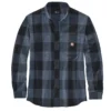 Carhartt Shirts: Men's 105432 I26 Navy Midweight Rugged Flex Relaxed Fit Flannel Shirt