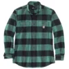 Carhartt Shirts: Men's 105432 L04 Slate Green Midweight Rugged Flex Relaxed Fit Flannel Shirt
