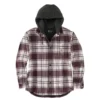 Carhartt Shirts: Men's 105621 W03 Malt Rugged Flex Flannel Fleece Lined Hooded Shirt Jacket
