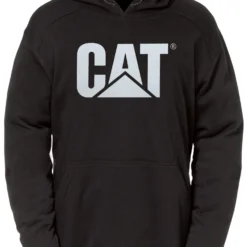 CAT Apparel Sweatshirt: Men's 1910092 16 Black Water Resistant Hooded Sweatshirt