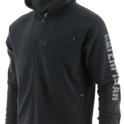 CAT Apparel: Men's 2910489 10121 Pitch Black Viraloff Hooded Sweatshirt -Tessvero Sales Store 2910489 10121 3