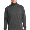 Sport-Tek Sweatshirts: Men's F247 GRA Graphite Heather Tech Fleece 1/4-Zip Pullover