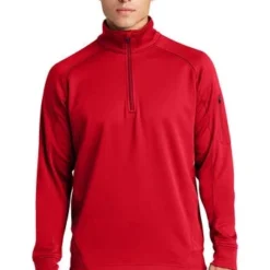 Sport-Tek Sweatshirts: Men's F247 RED True Red Tech Fleece 1/4-Zip Pullover