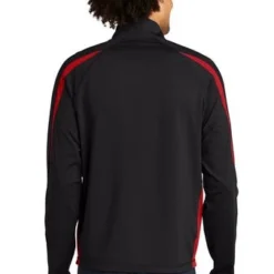 Sport-TeK Sweatshirts: Men's ST851 BTR Black True Red Stretch 1/2-Zip Colorblock Pullover 7 Sport-TeK Sweatshirts: Men's ST851 BTR Black True Red Stretch 1/2-Zip Colorblock Pullover -Tessvero Sales Store 5496 blktrrd 2 st851blktrrdmodelback1 337w