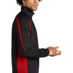Sport-TeK Sweatshirts: Men's ST851 BTR Black True Red Stretch 1/2-Zip Colorblock Pullover 6 Sport-TeK Sweatshirts: Men's ST851 BTR Black True Red Stretch 1/2-Zip Colorblock Pullover -Tessvero Sales Store 5496 blktrrd 3 st851blktrrdmodelside1 337w