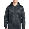 Sport-Teck Sweatshirts: Men's ST240 DSG Dark Smoke Grey Sport-Wick CamoHex Fleece Hooded Pullover