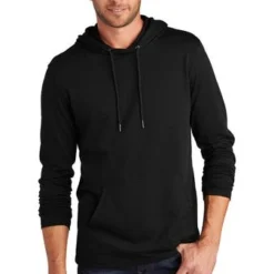 District Sweatshirts: Men's DT571 BLK Black Featherweight French Terry Hoodie