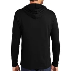 District Sweatshirts: Men's DT571 BLK Black Featherweight French Terry Hoodie -Tessvero Sales Store 9747 black 2 dt571blackmodelback 337w