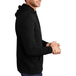 District Sweatshirts: Men's DT571 BLK Black Featherweight French Terry Hoodie -Tessvero Sales Store 9747 black 3 dt571blackmodelside 337w