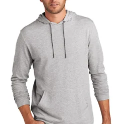 District Sweatshirts: Men's DT571 LHG Light Heather Grey Featherweight French Terry Hoodie