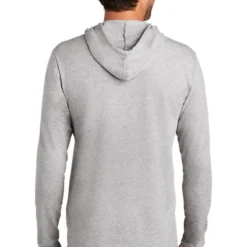 District Sweatshirts: Men's DT571 LHG Light Heather Grey Featherweight French Terry Hoodie -Tessvero Sales Store 9747 lighththrgry 2 dt571lighththrgrymodelback 1200w