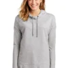 District Sweatshirts: Women's DT671 LHG Light Heather Grey Featherweight French Terry Hoodie