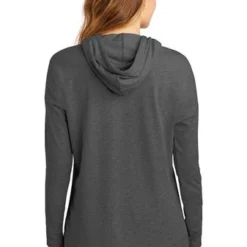 District Sweatshirts: Women's DT671 WC Washed Coal Featherweight French Terry Hoodie -Tessvero Sales Store 9748 washedcoal 2 dt671washedcoalmodelback 337w