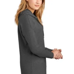 District Sweatshirts: Women's DT671 WC Washed Coal Featherweight French Terry Hoodie -Tessvero Sales Store 9748 washedcoal 3 dt671washedcoalmodelside 337w