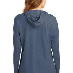 District Sweatshirts: Women's DT671 WI Washed Indigo Featherweight French Terry Hoodie -Tessvero Sales Store 9748 washedindigo 2 dt671washedindigomodelback 1200w