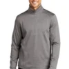 Port Authority Sweatshirts: Men's F248 GGH Gusty Grey Heather Diamond 1/4 Zip Pull Over