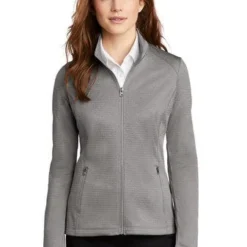 Port Authority Sweatshirts: Women's L249 GGH Gusty Grey Heather Diamond Full Zip