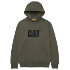 Caterpillar Sweatshirts: Men's W10646 13037 Army Moss Heather Trademark Hooded Sweatshirt