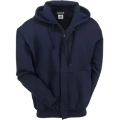 Bulwark Sweatshirts: Men's SEH4 NV Navy Flame-Resistant Hooded Zip-Up Sweatshirt -Tessvero Sales Store bulwark seh4nv2 f 01