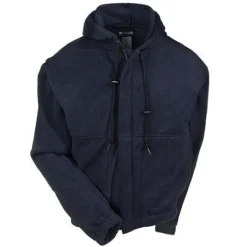 Bulwark Sweatshirts: Men's Blue SMH6 NV Flame-Resistant Hooded Sweatshirt -Tessvero Sales Store bulwark smh6 nv f 01
