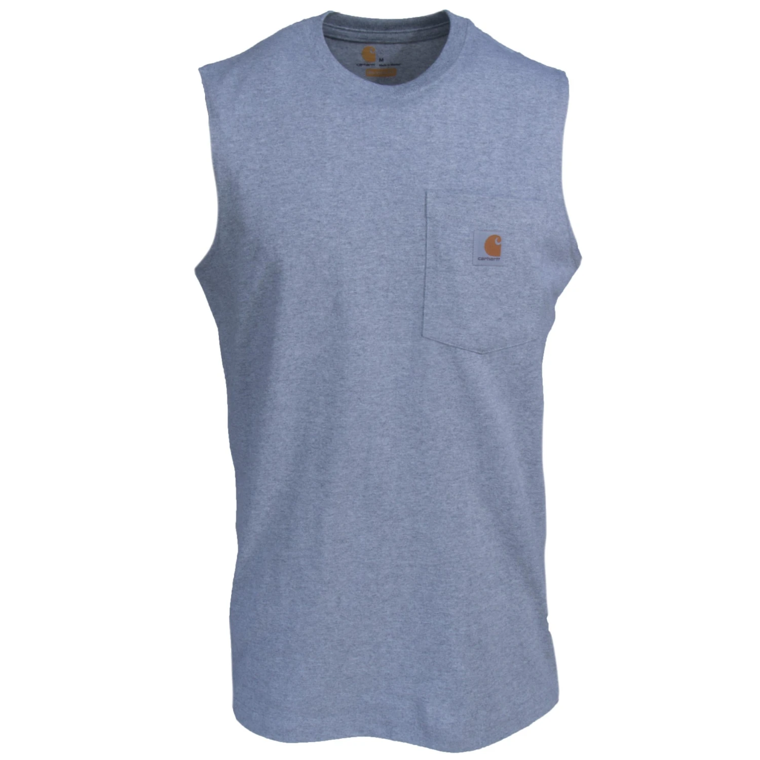 Carhartt Shirts: Men's Heather Grey 100374 034 Workwear Pocket Sleeveless T-Shirt 2 Carhartt Shirts: Men's Heather Grey 100374 034 Workwear Pocket Sleeveless T-Shirt - Image 2