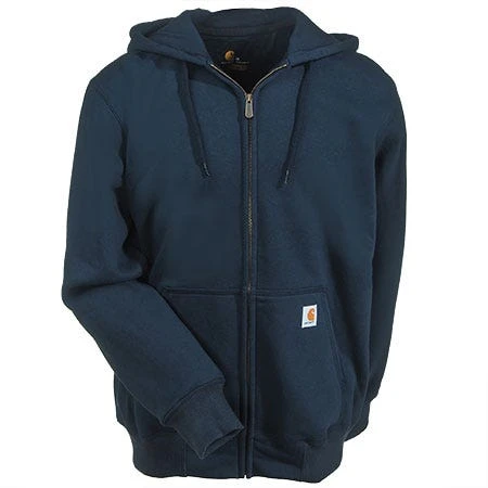 Carhartt Sweatshirts: Men's Navy Blue Water Repellent 100614 472 Zip Sweatshirt 3 Carhartt Sweatshirts: Men's Navy Blue Water Repellent 100614 472 Zip Sweatshirt - Image 3