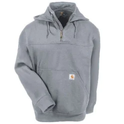 Carhartt Sweatshirts: Men's Heather Grey 100617 034 Rain Defender Hooded Sweatshirt -Tessvero Sales Store carhartt 100617 472 htr f 01