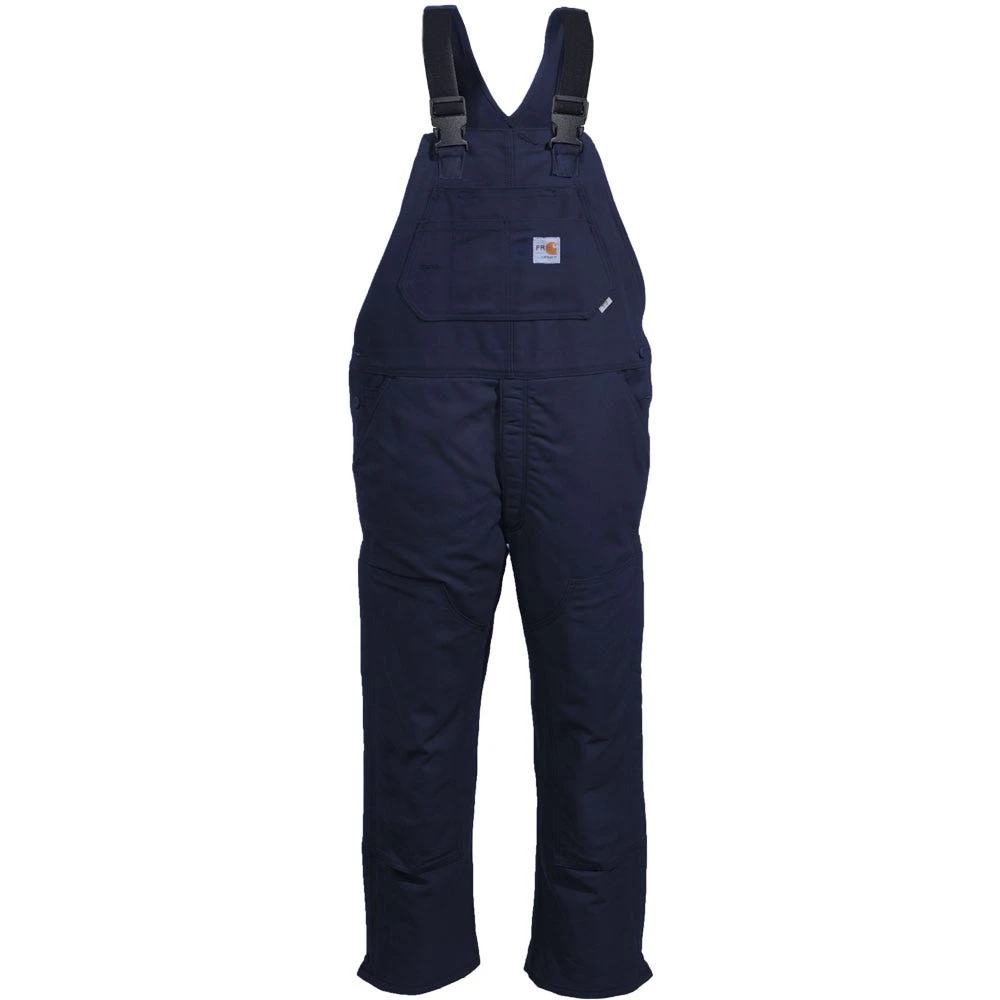 Carhartt Overalls: Men's 101627 410 Navy Blue FR Cotton Duck Bib Overalls 2 Carhartt Overalls: Men's 101627 410 Navy Blue FR Cotton Duck Bib Overalls - Image 2