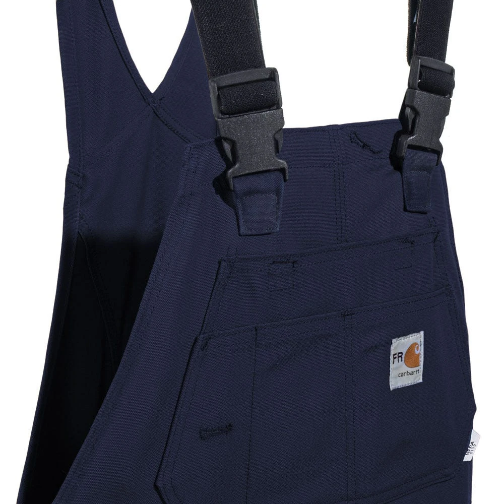 Carhartt Overalls: Men's 101627 410 Navy Blue FR Cotton Duck Bib Overalls 3 Carhartt Overalls: Men's 101627 410 Navy Blue FR Cotton Duck Bib Overalls - Image 3