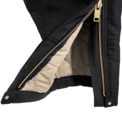 Carhartt Overalls: Men's 101626 001 Black FR Quilt Lined Cotton Duck Bib Overalls -Tessvero Sales Store carhartt 101627 001 ld 01