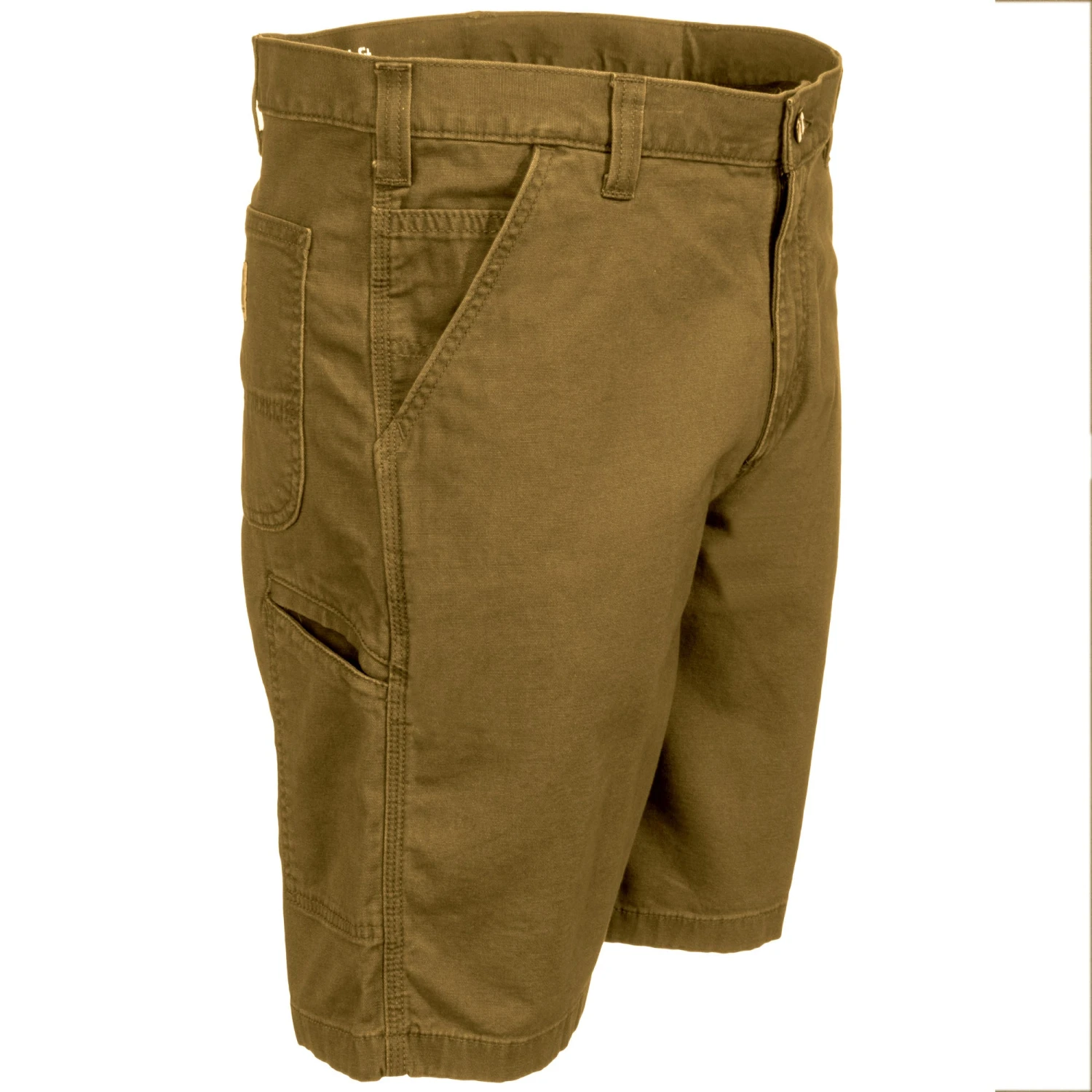 Carhartt Shorts: Men's 102514 918 Rigby Rugged Flex Hickory Brown Canvas Work Shorts 1 Carhartt Shorts: Men's 102514 918 Rigby Rugged Flex Hickory Brown Canvas Work Shorts
