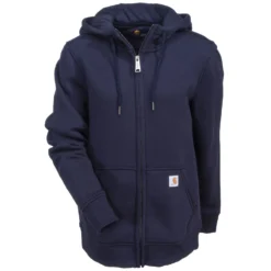 Carhartt Sweatshirts: Women's Heavyweight Clarksburg Navy 102788 412 Full-Zip Hoodie -Tessvero Sales Store carhartt 102788 412 f 01