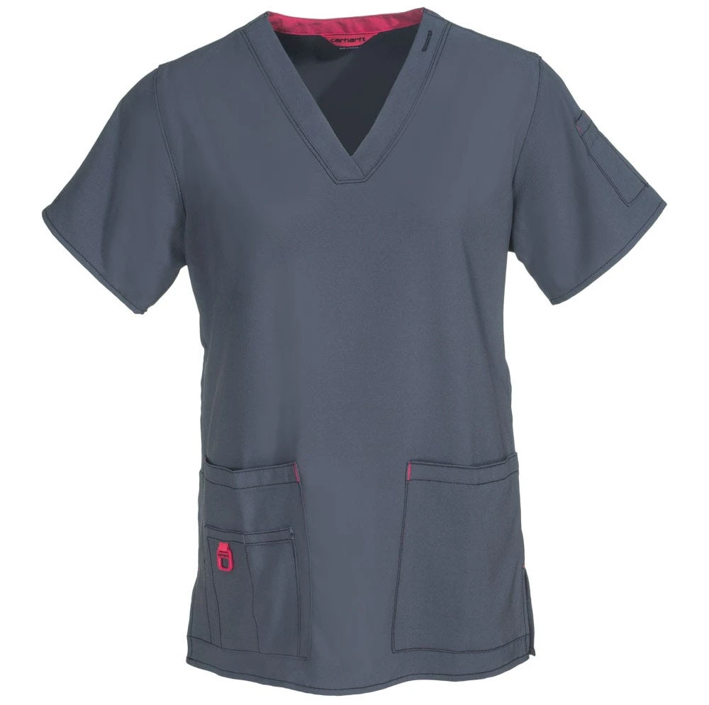 Carhartt Scrubs: Women's 12110 PEW Grey V-Neck Media Scrub Top 3 Carhartt Scrubs: Women's 12110 PEW Grey V-Neck Media Scrub Top - Image 3
