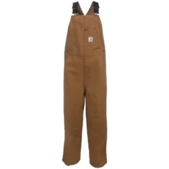 Carhartt Kids' Overalls: Boys' CM8601 D15 Brown Duck Washed Bib Overalls -Tessvero Sales Store carhartt cm8601 d15 hd f 01