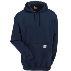 Carhartt Sweatshirts: Men's K288 472 New Navy Blue Midweight Hooded Logo Sweatshirt -Tessvero Sales Store carhartt k288472 f 01