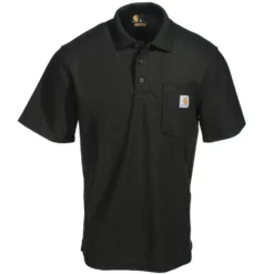 Carhartt Shirts: Men's K570 BLK Black Contractor's Work Pocket Polo Shirt -Tessvero Sales Store carhartt k570 blk f 01