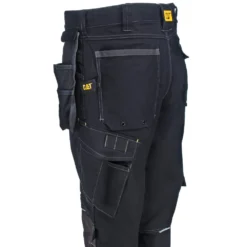 CAT Apparel Pants: Men's 1810008 10109 Water-Resistant Black/Graphite H2O Defender Pants -Tessvero Sales Store cat1810008 blk l 01