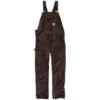 Carhartt Overalls: Men's 102776 DKB Dark Brown Relaxed Fit Duck Bib Overall