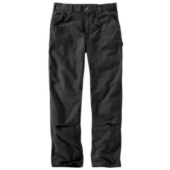 Carhartt Pants: Men's B136 BLK Black Washed Duck Double-Front Utility Work Pant -Tessvero Sales Store detail b136 blk a 2