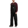 Carhartt Overalls: Men's 104393 BLK Black Loose Fit Firm Duck Insulated Bib Overall