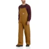 Carhartt Overalls: Men's 104393 BRN Brown Loose Fit Firm Duck Insulated Bib Overall