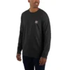 Carhartt Force Shirts: Men's 104617 N04 Black Force Long Sleeve Moisture Wicking Shirt