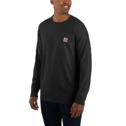 Carhartt Force Shirts: Men's 104617 N04 Black Force Long Sleeve Moisture Wicking Shirt