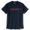 Carhartt Force Shirts: Men's 105203 I26 Navy Relaxed Fit Block Logo Graphic T-Shirt